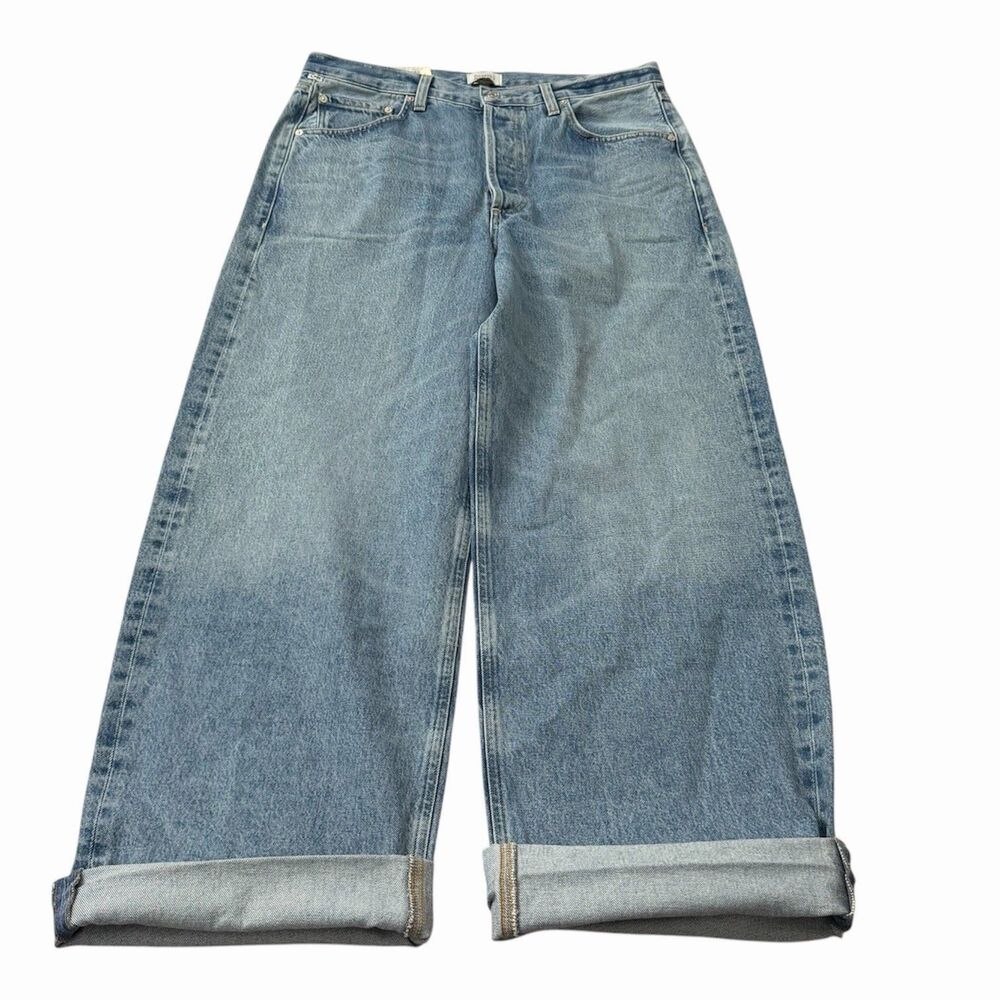 Citizens Of Humanity Jeans 31 Blue Ayla Baggy Cuffed Crop Premium Vintage NWT